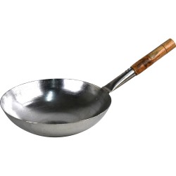 MS Stir Fry Wok With Wooden Handle 34CM