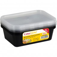 Microwave Plastic Food Containers Black Base 650CC 5pack