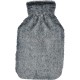 Faux Fur Cover Hot Water Bottle 2L Black