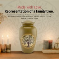 Large Cremation Memorial Urn for Adult Human Ashes Screw Lid Design Tree of Life