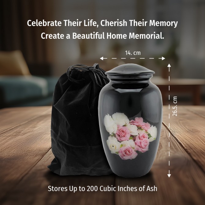 Urns for Ashes Adult Large Cremation Urns Funeral Memorial Classic Pink Rose image