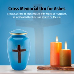 Urns for Ashes Adult Large Cremation Urns Funeral Memorial With Father Wooden Cross