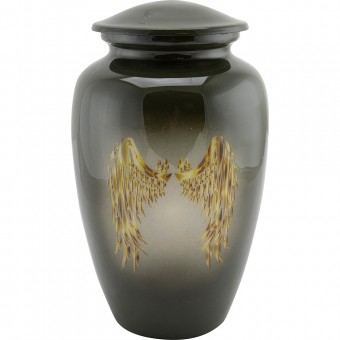 Urns for Ashes Adult Large Cremation Urns Funeral Memorial with Gold Angel Wing