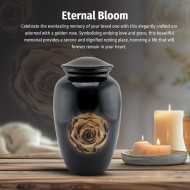 Urns for Ashes Adult Large Cremation Urns Funeral Memorial with Gold Rose