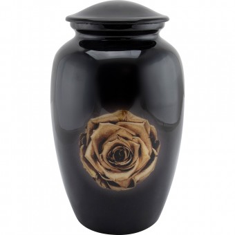 Urns for Ashes Adult Large Cremation Urns Funeral Memorial with Gold Rose