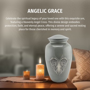 Urns for Ashes Adult Large Cremation Urns Funeral Memorial with Heavenly Angel Cross