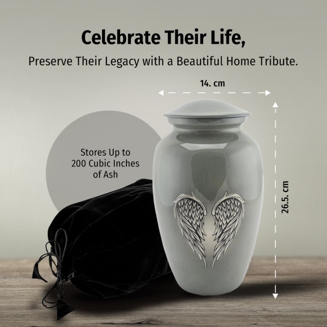 Urns for Ashes Adult Large Cremation Urns Funeral Memorial with Heavenly Angel Cross image