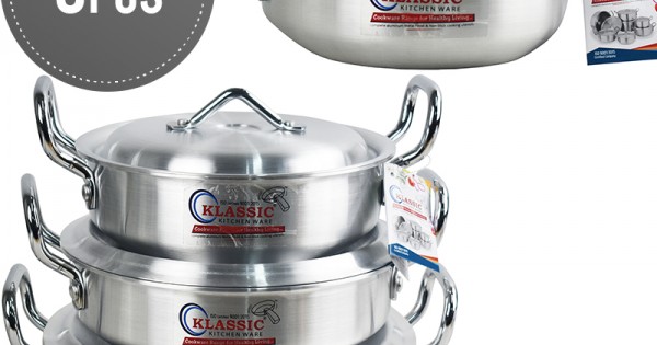 Klassic Flat Wok Karahi Set 28,30,32 cm | Visit Cash and Carry