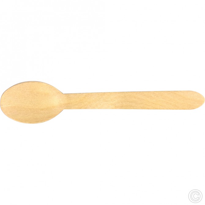 Biodegradable Wooden Spoons 50 pack BAGASSE DISPOSABLE image