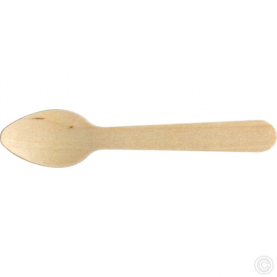 Biodegradable Wooden Tea Spoons 50 pack BAGASSE DISPOSABLE image