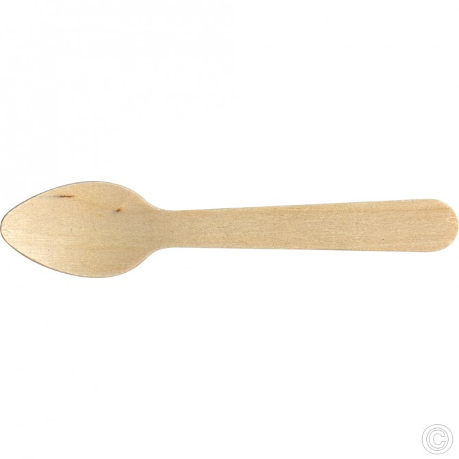 Biodegradable Wooden Tea Spoons 50 pack BAGASSE DISPOSABLE image