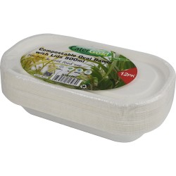 Eco-Bio Bagasse Round Food Container 500ml 12 Pack