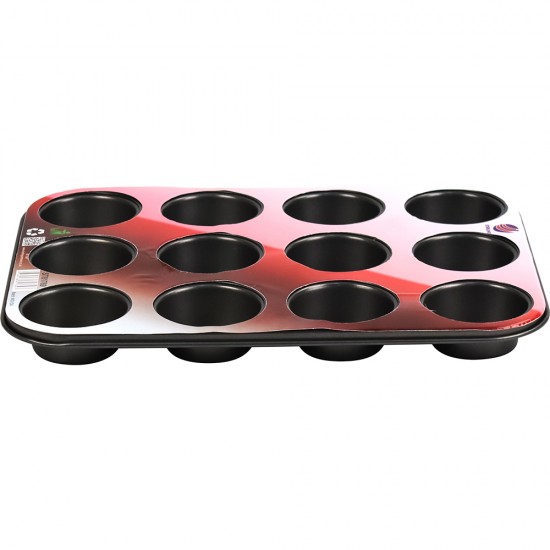 Non Stick Baking Muffin Tray 12 Cups Medium 35 x 26.5 x 3cm image