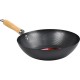 Non Stick Carbon Steel Wok With Long Wooden Handle 30cm image