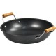 Non Stick Carbon Steel Wok With Short Wooden Handles 28cm image