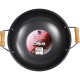 Non Stick Carbon Steel Wok With Short Wooden Handles 28cm image