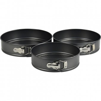 Non Stick Springform Round Cake Tin 3pc Set 24-26-28cm