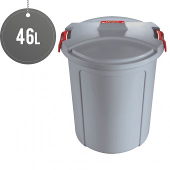 Heavy Duty Plastic Garden Waste Bin With Locking Lid 46L