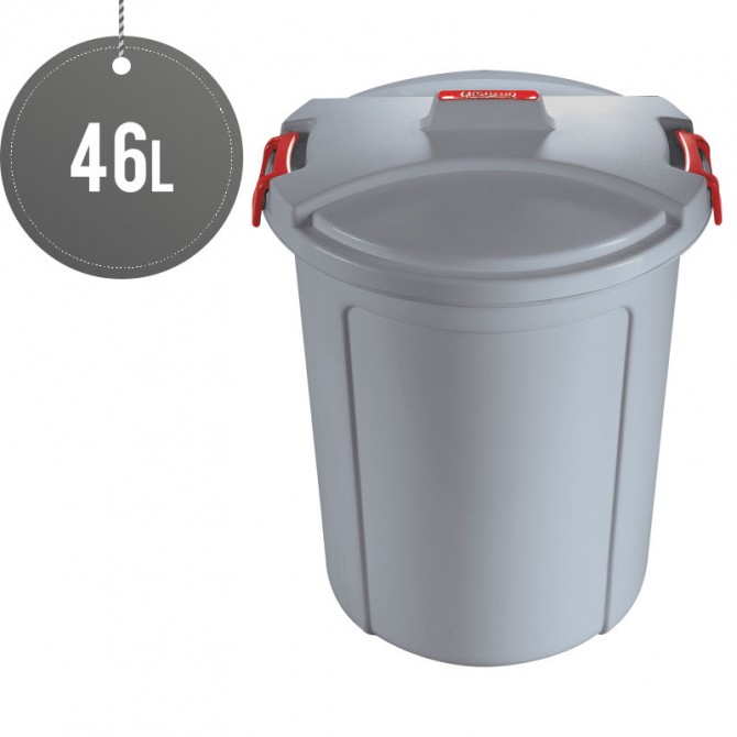 Heavy Duty Plastic Garden Waste Bin With Locking Lid 46L image