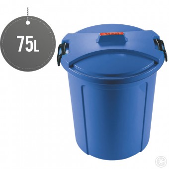 Heavy Duty Plastic Garden Waste Bin With Locking Lid 75L