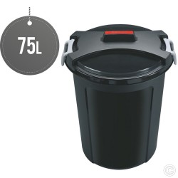 Heavy Duty Plastic Garden Waste Bin With Locking Lid 75L