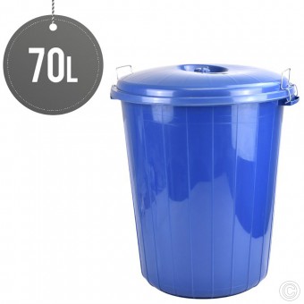 Plastic Lock Bin Blue 70L