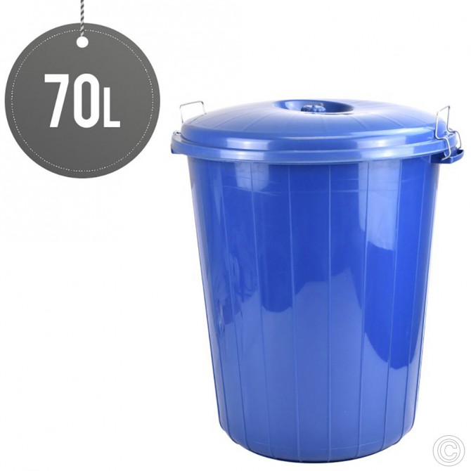 Plastic Lock Bin Blue 70L image