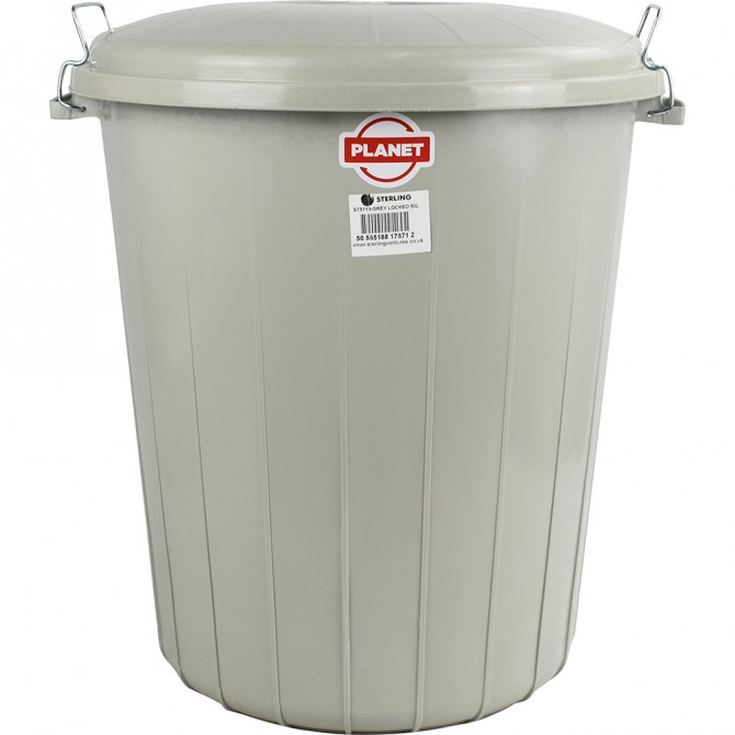 Plastic Lock Bin Grey 50L BINS & BUCKETS image