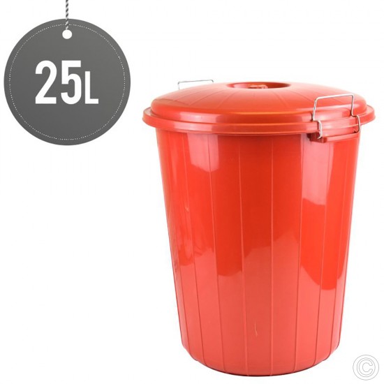 Plastic Lock Bin Red 25L BINS & BUCKETS image