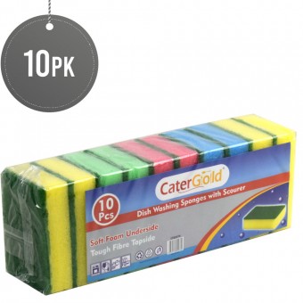 CaterGold Foam Sponge Scourers 10pack