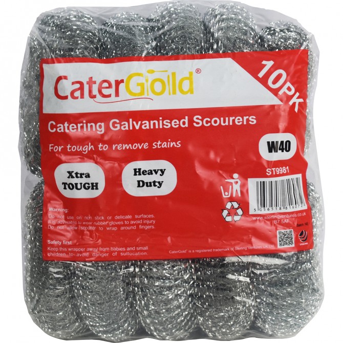 CaterGold Galv Steel Scourer W40 10pk image