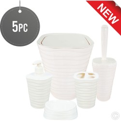 Welle Bathroom Set Cream 5 pc