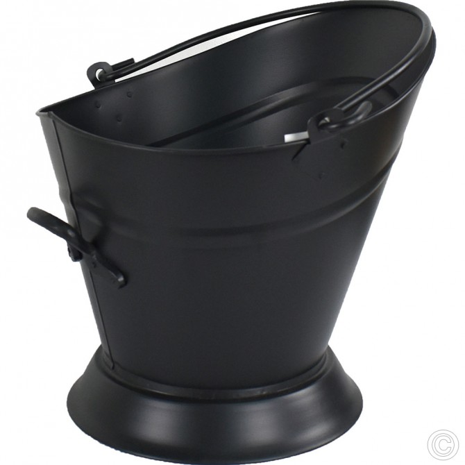 Black Coal Ash Kindling Bucket Fireplace 31cm SCUTTLES image