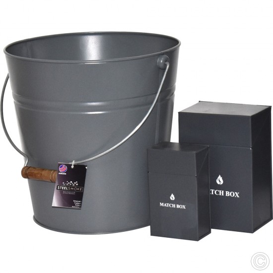 Log & Kindling Bucket With Match Box SCUTTLES image