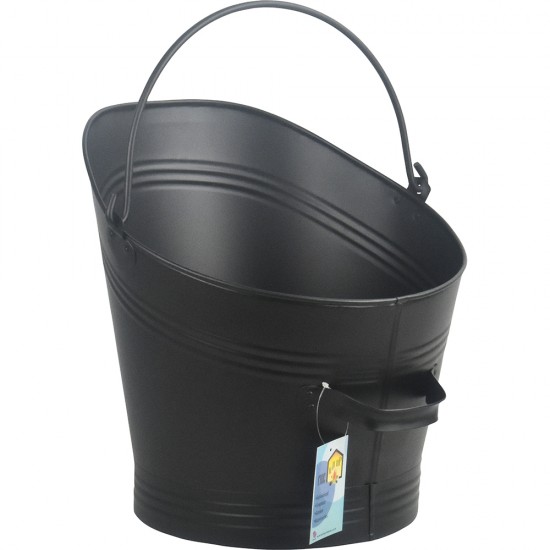 Waterloo Coal Scuttle Bucket With Flat Lip Black image