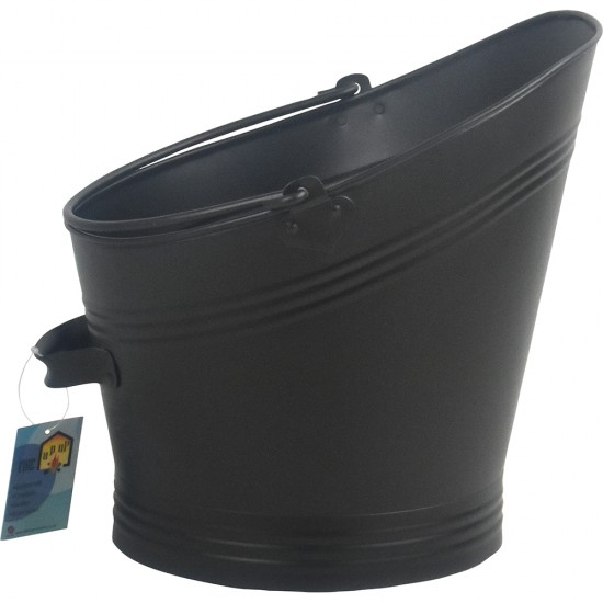 Waterloo Coal Scuttle Bucket With Flat Lip Black image