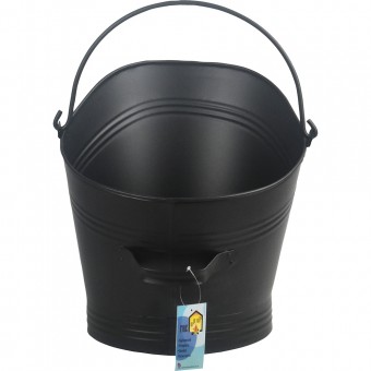 Waterloo Coal Scuttle Bucket With Flat Lip Black