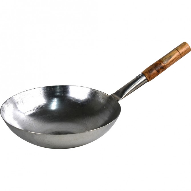 MS Stir Fry Wok With Wooden Handle 34CM image