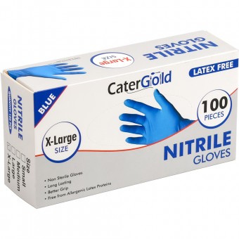 Disposable Nitrile Gloves 100 Pack Extra-Large (XL) Blue