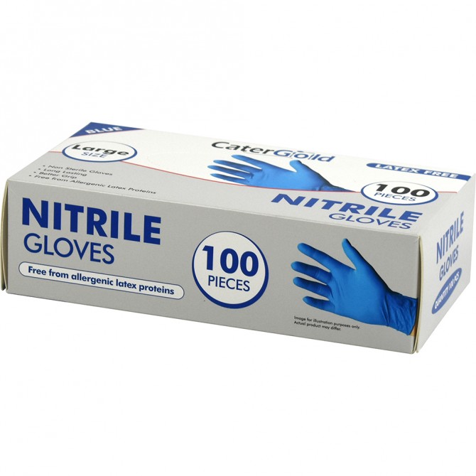 Disposable Nitrile Gloves 100 Pack Large Blue image