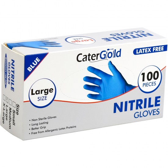 Disposable Nitrile Gloves 100 Pack Large Blue image