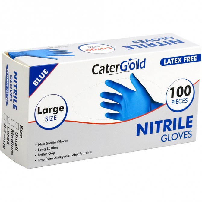 Disposable Nitrile Gloves 100 Pack Large Blue image