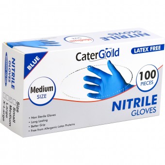 Disposable Nitrile Gloves 100 Pack Medium Blue