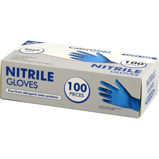 Disposable Nitrile Gloves 100 Pack Small Blue DISPOSABLE PPE, CLEANING PRODUCTS image