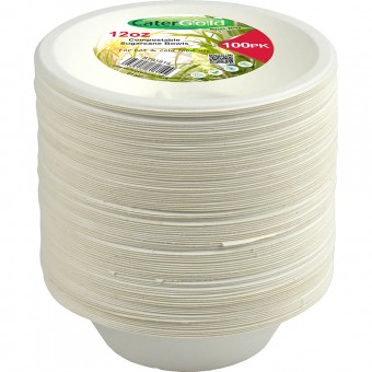 Biodegradeable Bagasse Bowls Recyclable 12oz 100 Pack