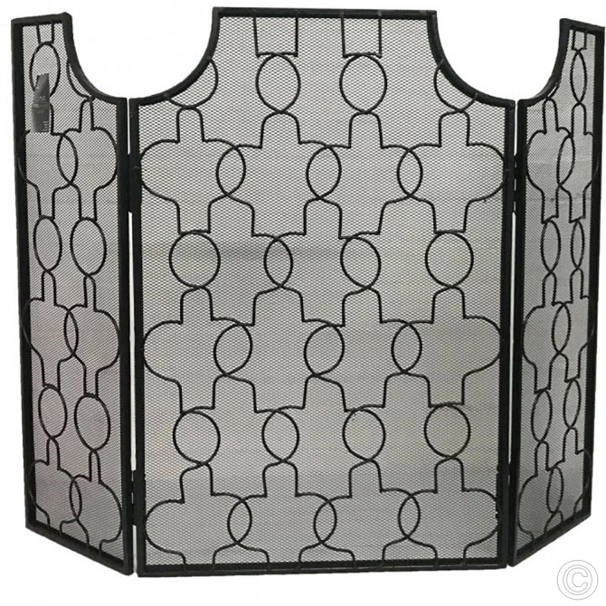 Fire Screen Guard With 3 Folding Panels for Fireplace image