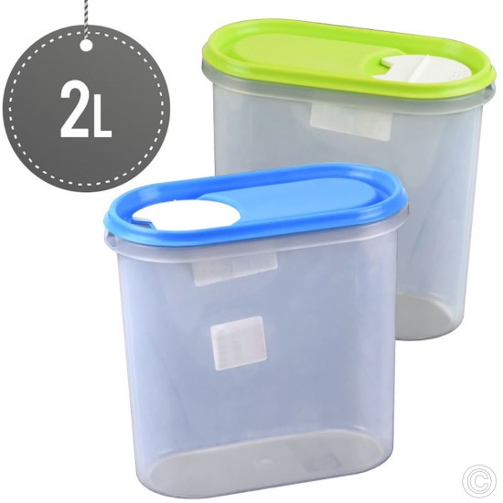 Plastic Kitchen Storage Box Dry Food Dispenser 2L FOOD STORAGE image