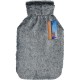 Faux Fur Cover Hot Water Bottle 2L Black image