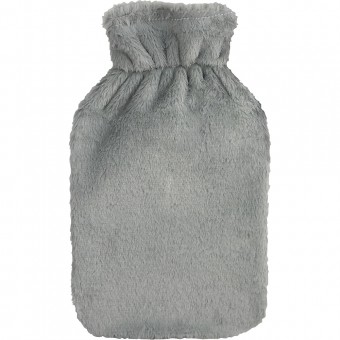 Faux Fur Cover Hot Water Bottle 2L Grey