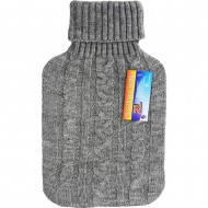 Knitted Cover Hot Water Bottle 2L Grey